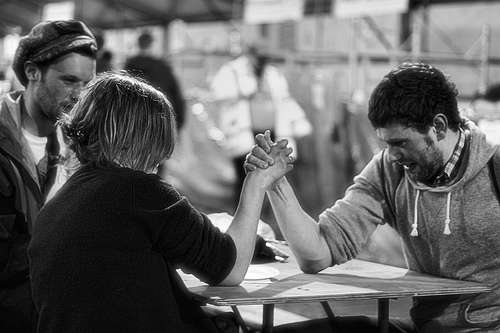 arm wrestlers