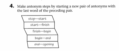 Vocabulary puzzle - Antonym Paths