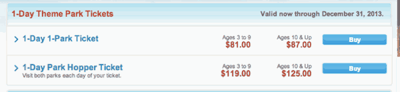 Ticket prices
