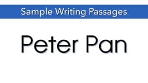 Writing Sample: Peter Pan