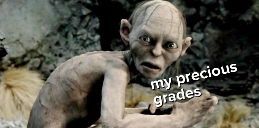 gollum with grades